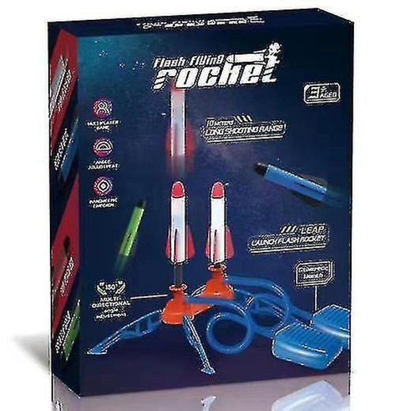Raket Leksak, 3 Raketer Och Fotpump Raketuppskjutning För Barn, Luftdrivna Hoppraket, Pojkar Flickor