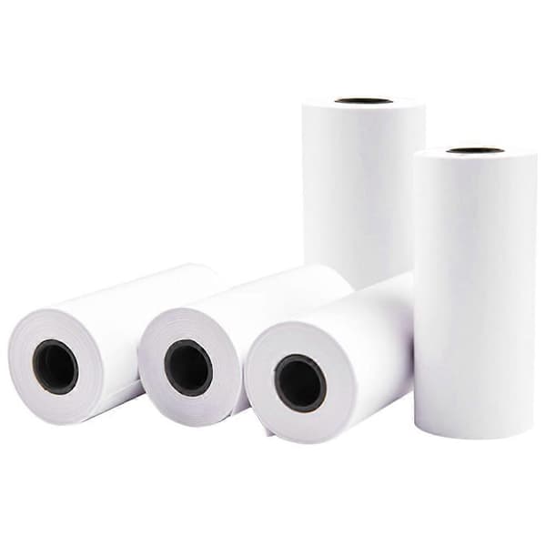 5 ruller termisk printerpapir, kasserullepapir, transferpapir [D] White 5.70X2.50X0.20CM
