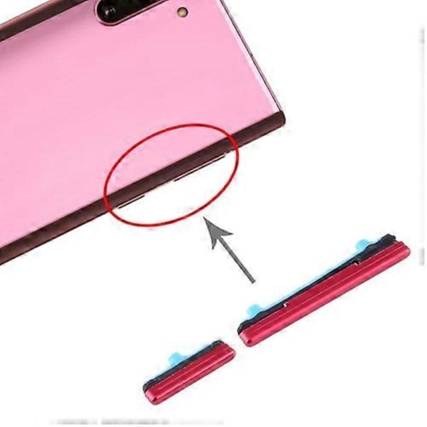 Strømknapp og volumkontrollknapp for Samsung Galaxy Note10 Red