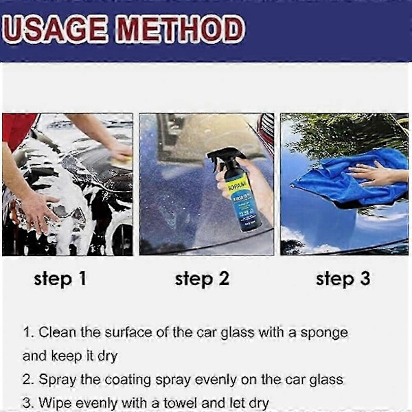 1/2/3X Sopami Bilbelegg Spraybeskyttelse Rask Bilvoks Polish Motorsykkelsett 1PC