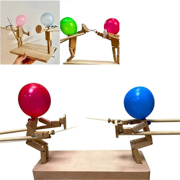 Ballong Bambu Man Strid Handgjorda Woodbots Träfäktning Trärobotar Stridsspel