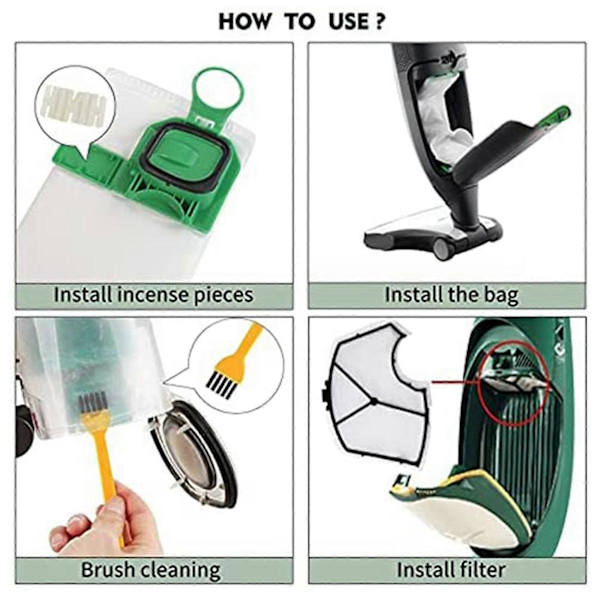 Dammsugarpåsar för Kobold dammsugare Vorwerk Kobold VK140 VK150-A[D] White