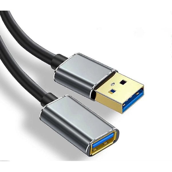 USB 3.0 Type A Hann til Type A Hunn 2m Forlengelseskabel for Lading og Synkronisering Svart