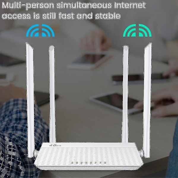 4G LTE Wifi-router med 300 mbit/s, Cat4, 32 Wifi-router, RJ45 WAN LAN, trådlöst 4G Wifi-modem - EU-kontakt