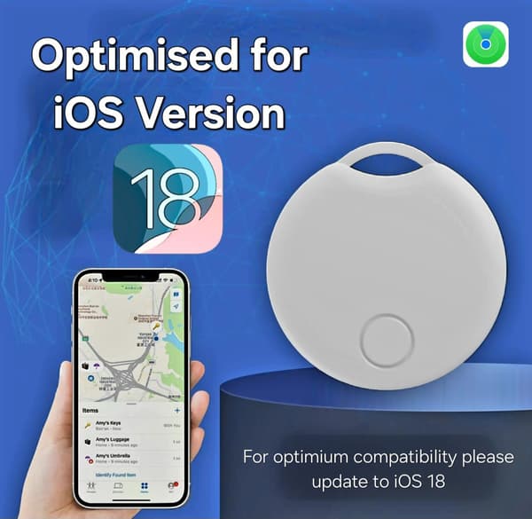 iOS Spårningsenhet Vit Kompatibel med Apple Hitta (endast iOS) Bluetooth Tracker för Föremål MFi-Certifierad (endast iOS) [D]