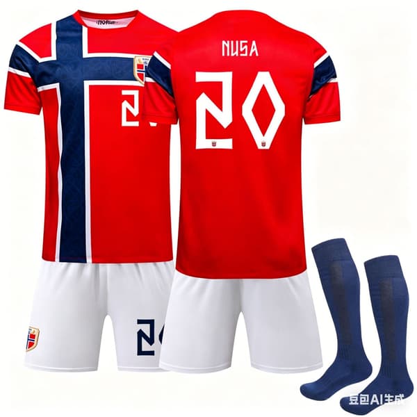 VM Norge hjemmefodboldtrøje, nummer 9 Haaland trøje, til voksne og børn. (D) #10 Odegaard M