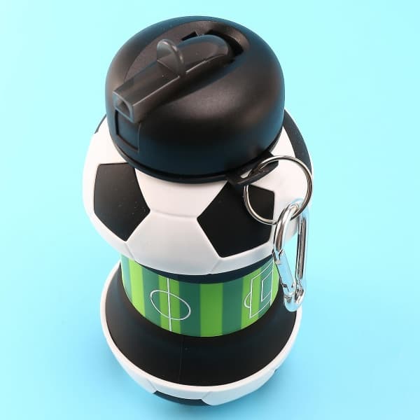 Fotboll Sport Vattenflaska Hopfällbara Reseflaskor med Silikon