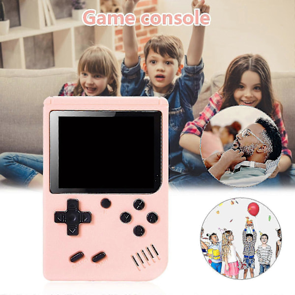 Indbygget 500 Klassiske Spil Retro Videospilkonsol Børnegave pink