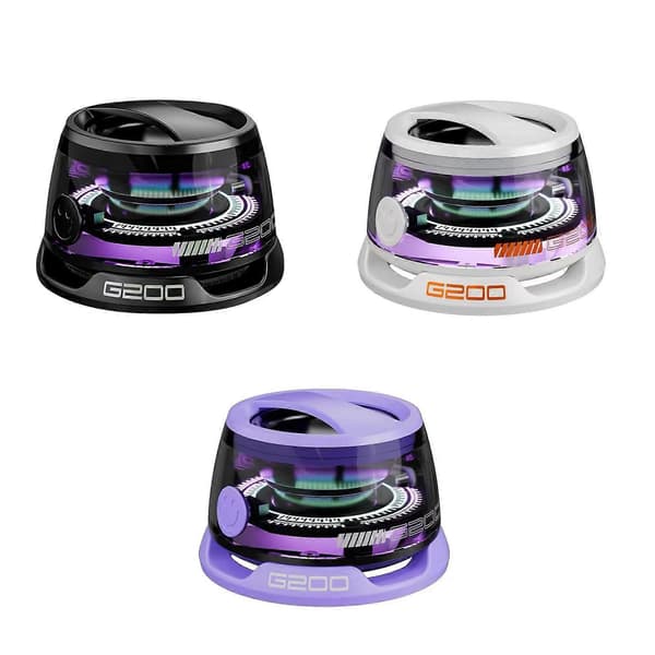 Magnetisk Bluetooth-høyttaler, bærbar Bluetooth-høyttaler med RGB-lys, vanntett[D] White