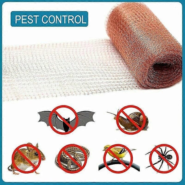 Högkvalitativ Anti-Gnagare Nät, 100% Koppar Anti-Snigel Snigel Mus Råtta Fåglar Nematoder Ferramol, Stickad Koppar Nät för Inomhus, Trädgård (6 Meter)