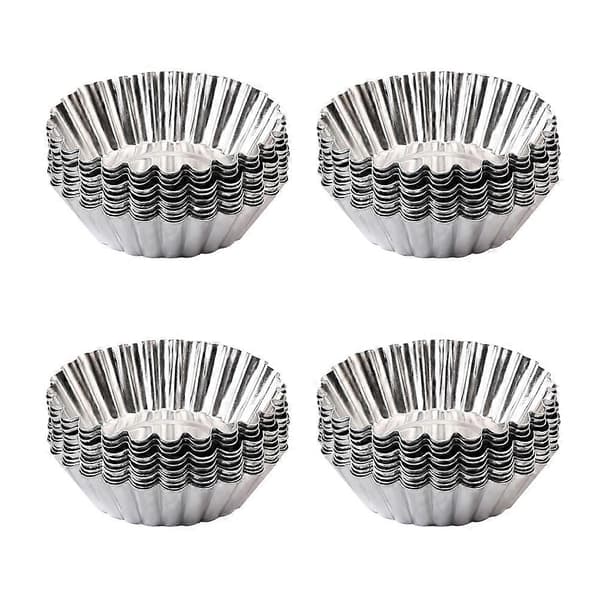 Kageforme Æggetærteform Aluminiumlegering Multifunktionelt Bageudstyr 66 Sæt[D] Silver 7X2CM