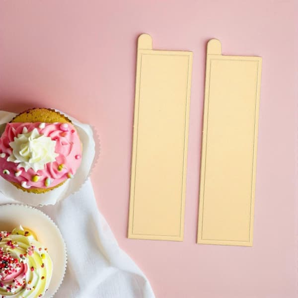 Egg Cake Board Papp Gullfarget for Utstilling 200 stk Mini Rektangulære Plater[D]