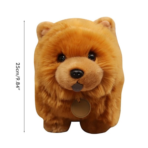 25cm (10 tum) Söta Chow Chow Plyschleksak Mjuk Fylld Djur Fluffig Dock Kudde Soffa Säng Dekoration Presenter