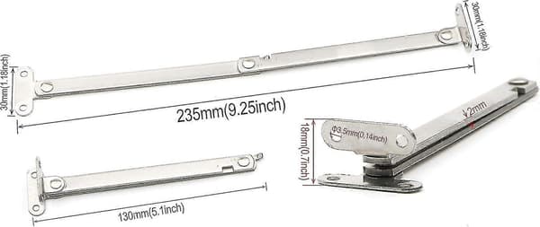 Möbelskåp Rostfritt Stål Roterbart Vikbart Lock Stöd Gångjärn Silverton, 4-pack - q36/YY[D]