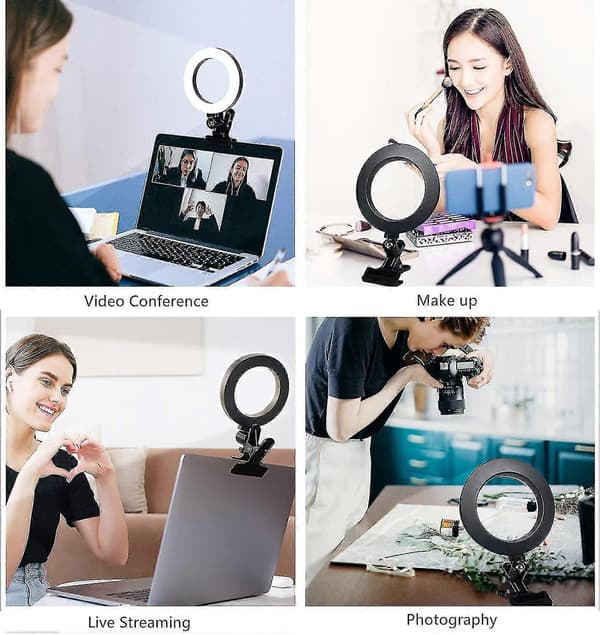 Videokonferansebelysning 6-tommers Selfie Ring Light NIUNIU[D]