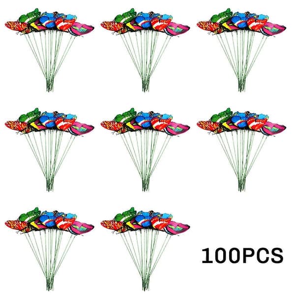 100 KPL PVC Perhonen Ulkopihan Käsityöt Ulkokoriste[D]