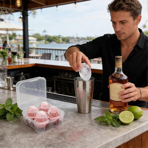 Iskuleform i silikon for whiskycocktailer, stor, saktesmeltende påskeeggform[D]
