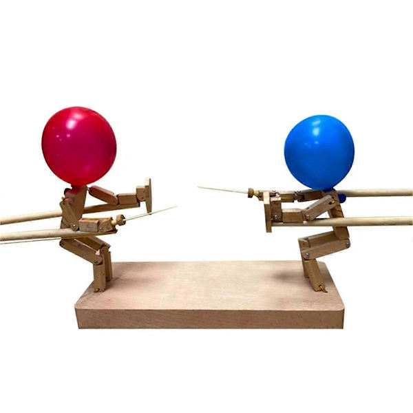 Ballong Bambu Man Strid Handgjorda Woodbots Träfäktning Trärobotar Stridsspel