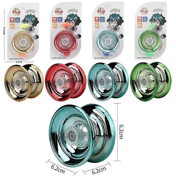 Yo-Yos Boll Legering Speed Yoyo Med Ring och Rep för Barn Nybörjare Gåvor[D] Green