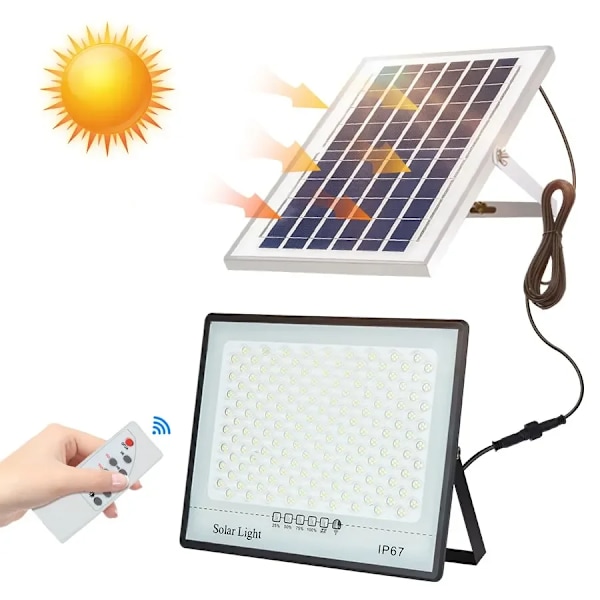 Solcellelamper Udendørs Have LED Reflektor Havebygninger Sollys IP67 Vandtæt Lampe Spotlight Nødlys Væglampe(D) size,color WHITE