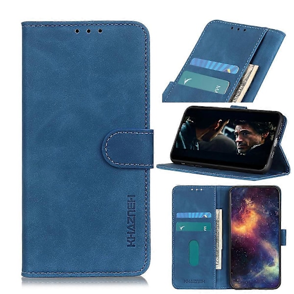 OnePlus Nord Retro -tekstuurinen nahkakotelo OnePlus Nord[D]:lle Blue