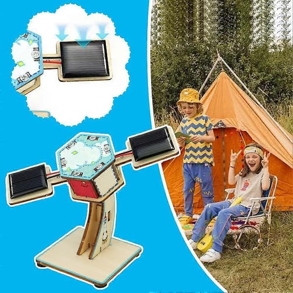 Mini Solarsatellit DIY Træmodel Sæt Pædagogisk STEM Legetøj Til Børn Hænder På Evne[D] Gray Onesize
