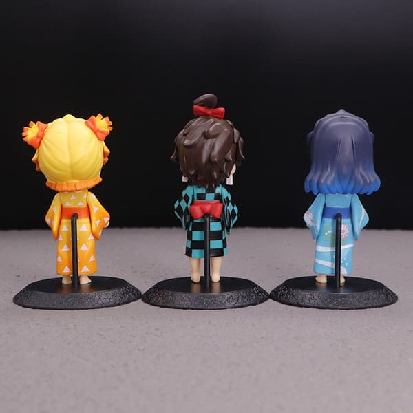 PVC Materiale, Tilfeldig En, Demon Slayer Anime Figur Modell Display - Bit Chibi Figur Statue Skrivebordsdekorasjon[D] Random One