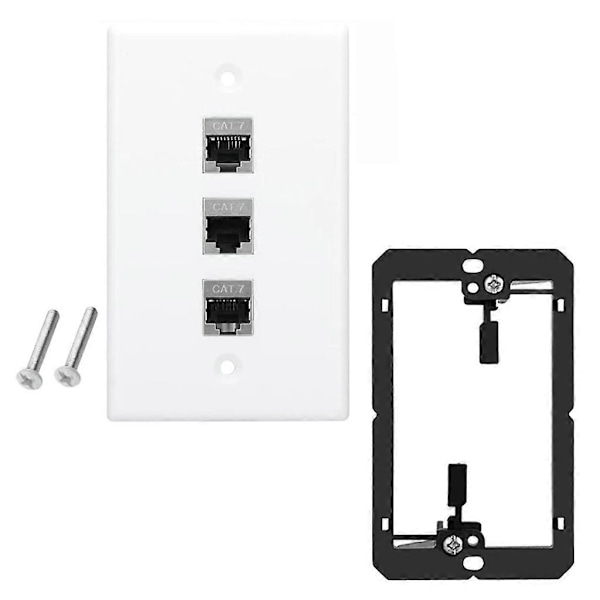1-6 Ports Kategori 7 Skjermet Modul Cat7 Signal Loddefri Veggpanel 3 port with bracket