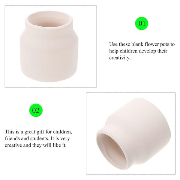 2 st Tomma Keramiska Blomkrukor Handmålning Blomkrukor DIY Konstmaterial[D]