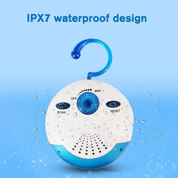 Waterproof Shower Radio,Splash Proof AM FM Radio,Mini Portable Built in Speaker