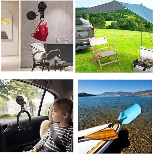 Camping Sugkoppar - 4 Starka Krokar för Tältpinnar