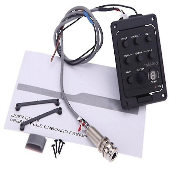 Fishman 4-bands 301 EQ-tuner piezo mikrofon Presys Blend akustisk gitarr pickup preamp