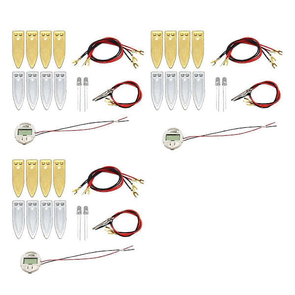 Fruit Battery Science Experiment Kit for Home Teaching Toy, Lemon Potato Battery Physics Teaching Experiment 3 Sets