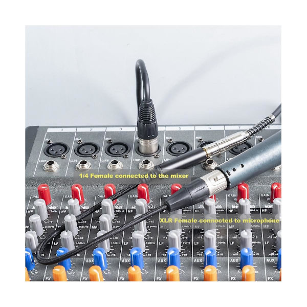 XLR-liitäntä 1/4 tuuman kaapeliin, tasapainotettu XLR-naaras 1/4 tuuman naaras stereoliitäntä, 3-napainen XLR-naaras 1/