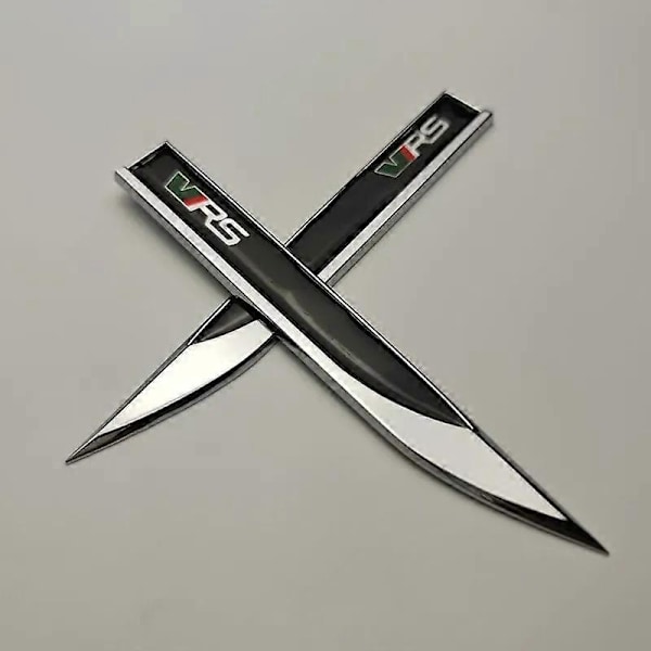 2 stk. x Metal Side Fender Badge Emblem Sticker Decal til Skoda VRS Octavia Kamiq Kodiaq Karoq Superb Fabia Rapid
