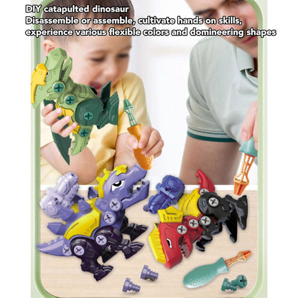 DIY Dinosaurleke DIY Barn Montering Demontering Dinosaurleke for Barn Gutter Jenter Stegosaurus[D]