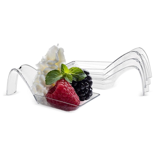 20 st Plast Aptitskedar Genomskinliga Smakskedar Små Catering Dessert[D]