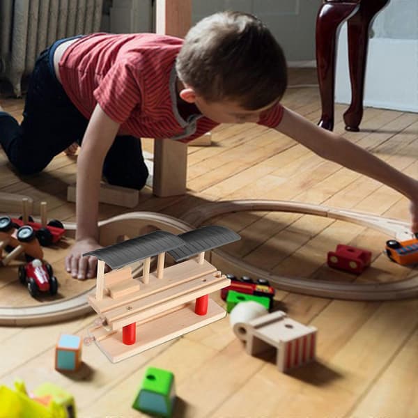 Beige Tog Platform Bane Legetøj Pædagogisk DIY Tilbehør Til Børn 1 Sæt[D]