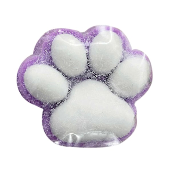 Håndlavede Taba Squishy Store Kattepote Silikone Klemmelegetøj til Stresslindring, Kattepote Kæmpe Pote Squishy Sensorisk Legetøj til Angst & Afslapning [D] Purple