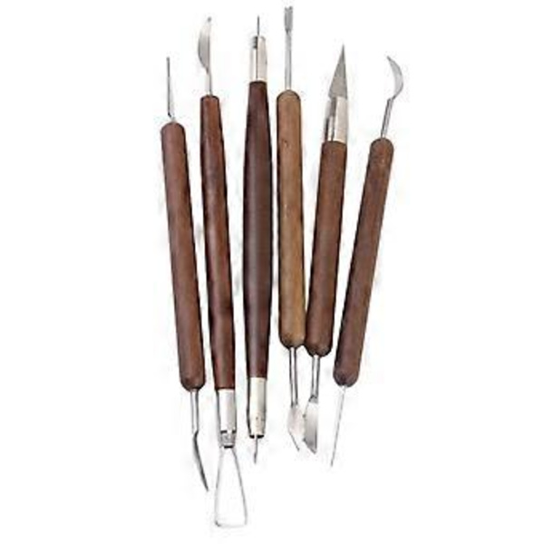 Handskulpturkit för 1 förpackning med 6 keramiska material [D] 6pcs