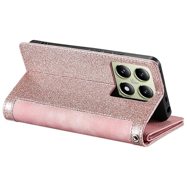Til Xiaomi 14T Telefonetui Lynlås Lomme 9 Kort Slots PU Læder Flip Cover Multicolor Style C