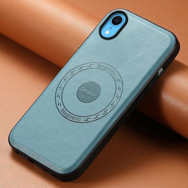 DENIOR iPhone XR -kotelo PU-nahkainen puhelimen takakuori, yhteensopiva MagSafe[D]:n kanssa Blue