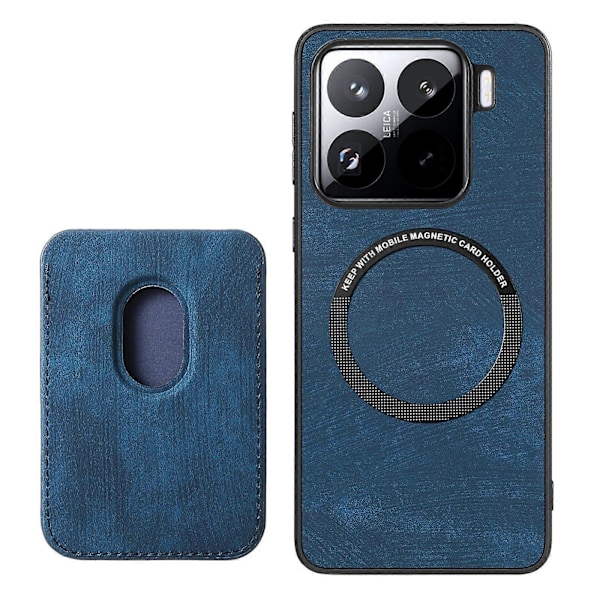Kortholder Telefondeksel i Lær For Xiaomi 15[D] Blue