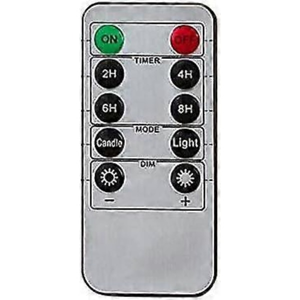 4x Universal Fjärrkontroll med 24 Timmars Timer för Flammlösa Svingande LED-Ljus - Yvan
