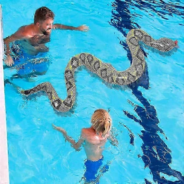 Uppblåsbar Python Orm Pool Leksak För Barn Sommar Vattenlek Tålig Realistisk Design Semesterfest Kul [WSY] Big Green Snake