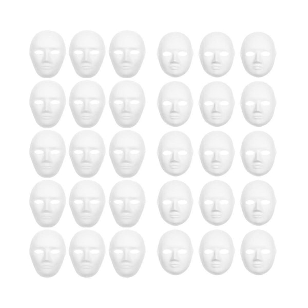 30-pack Pappersmasker i 2 Storlekar Skapa Konstnärliga Hantverksprojekt Från Väggdekorationer Till Teater A White