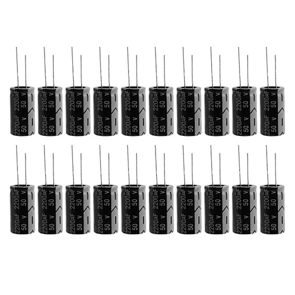 20 stk 2200uF 50V 105C Polariseret Elektrolytiske Kondensatorer 16x31mm Black