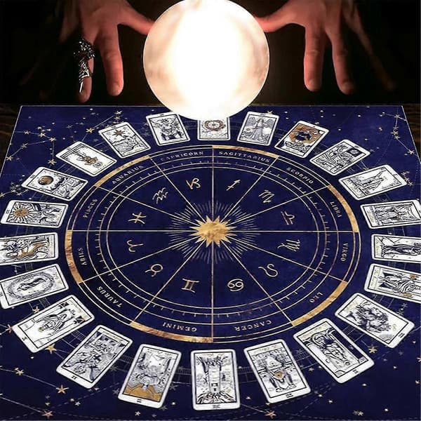 Tarotdug, Fortune Telling Kortmåtte, Brætspilsdug, Brætspilsdekoration D[D]