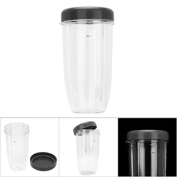 Ersättningskopp till Blender, Transparent Kopp Ersättningsdelar för Nutri Bulletes, Blenderkopp med Lock och Gummitätningar (32Oz)