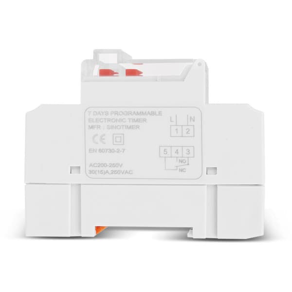 Elektrisk varmtvannsbereder-timer, 30A digital timer, LCD-skjerm, 1-sekunds timer, 200-250VAC, 24VDC digital timerrelé 0.05